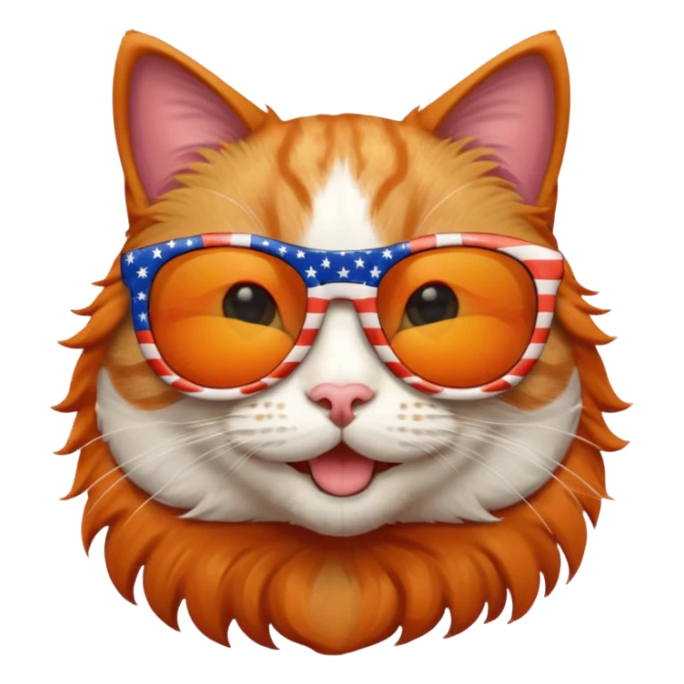 smiling cat in patriotic sunglasses sticker