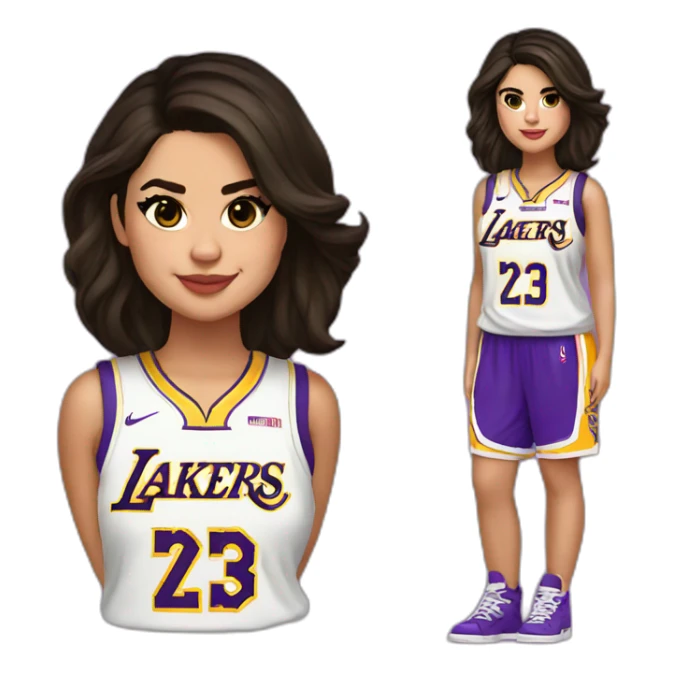 selena gomez wearing lakers jersey sticker