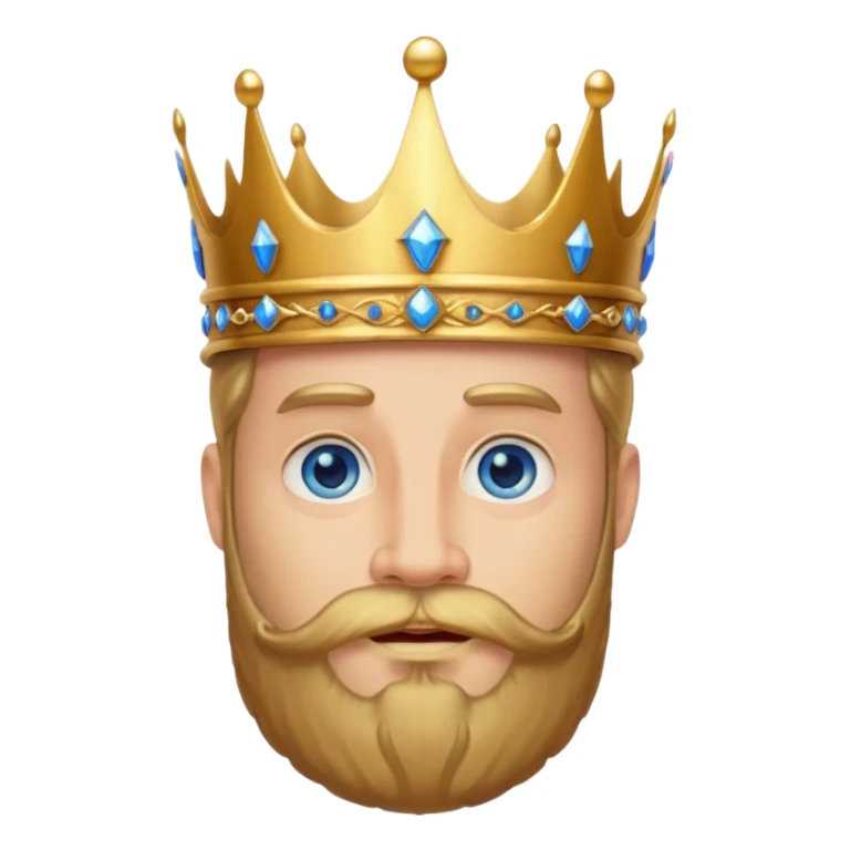 Bearded King, King with golden beard and ornate crown. sticker