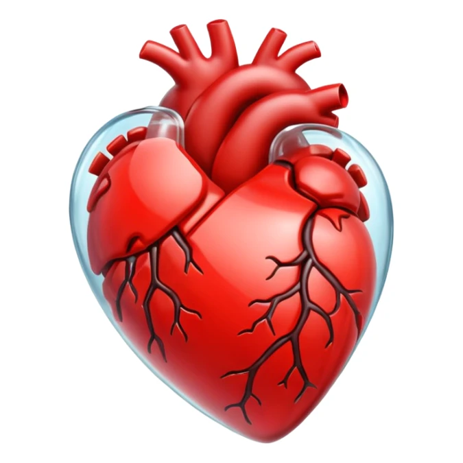 heart with a glass sticker