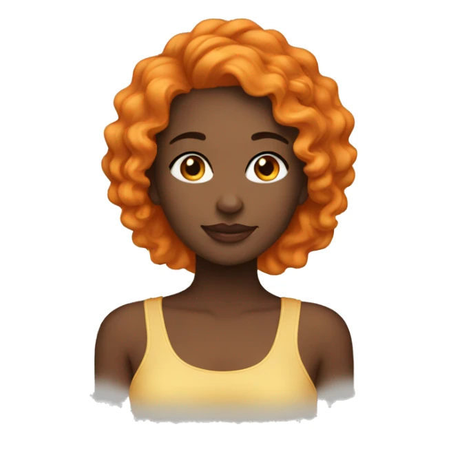 girl curvy hair orange sticker