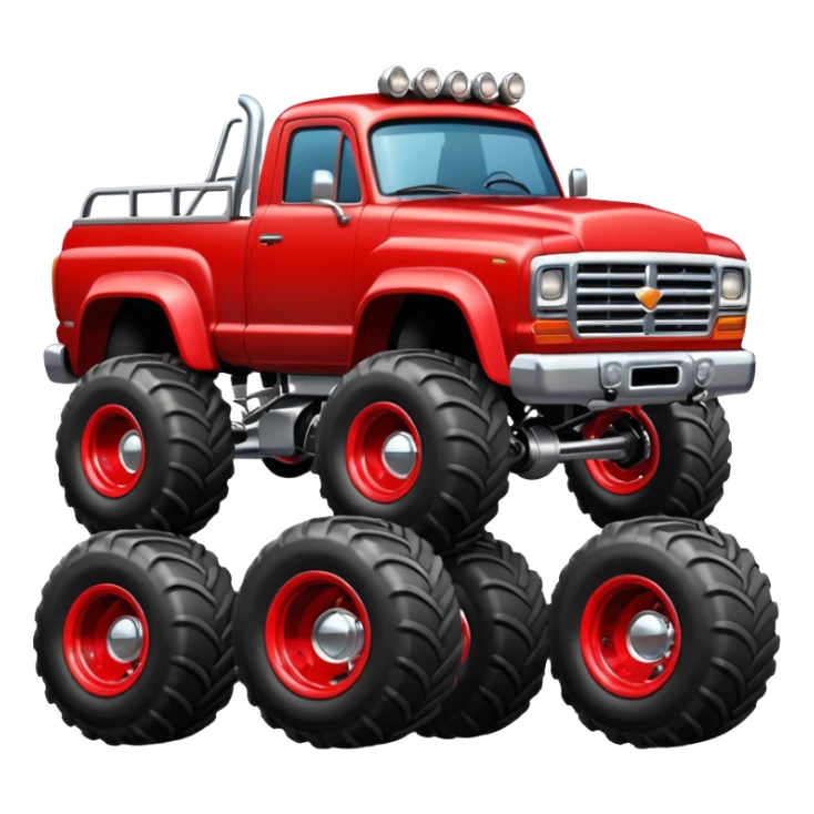 Big car monster truck with a big smile sticker