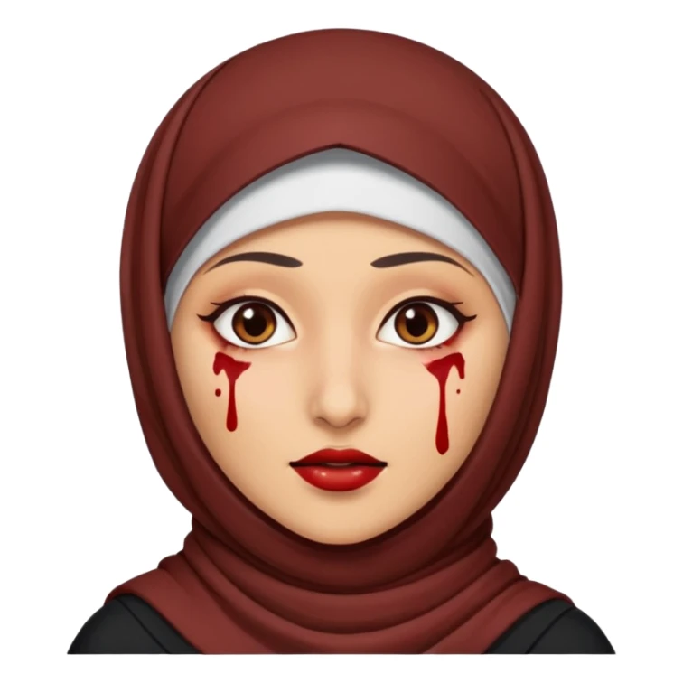 Lady with hijab with blood on her face  sticker