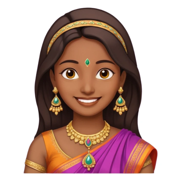 i need an indian in a sari just a face sticker
