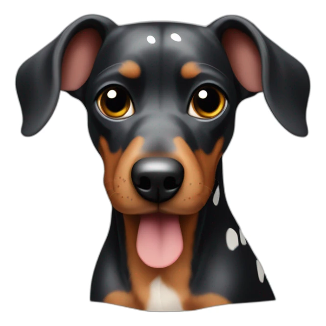 Black teckel arlequin with grey spots in hairs sticker