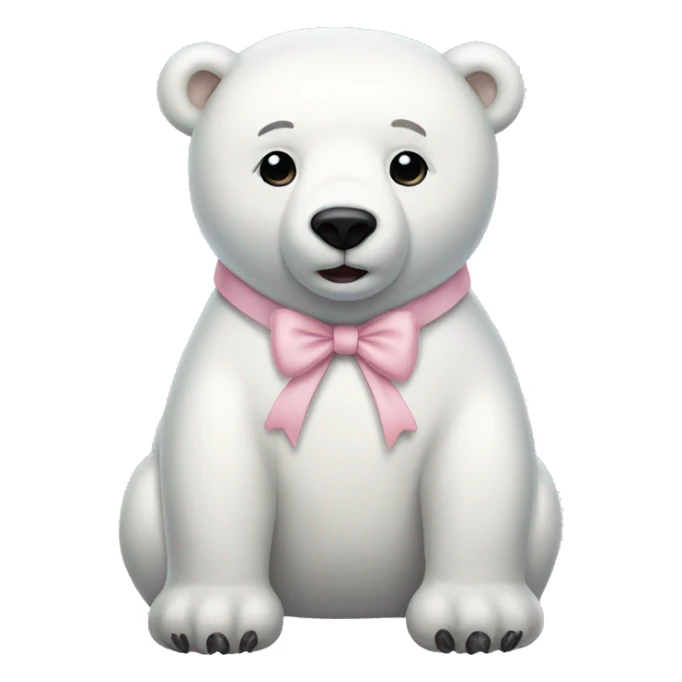 white polar bear wearing light pink pajamas and a bow in its hair sticker