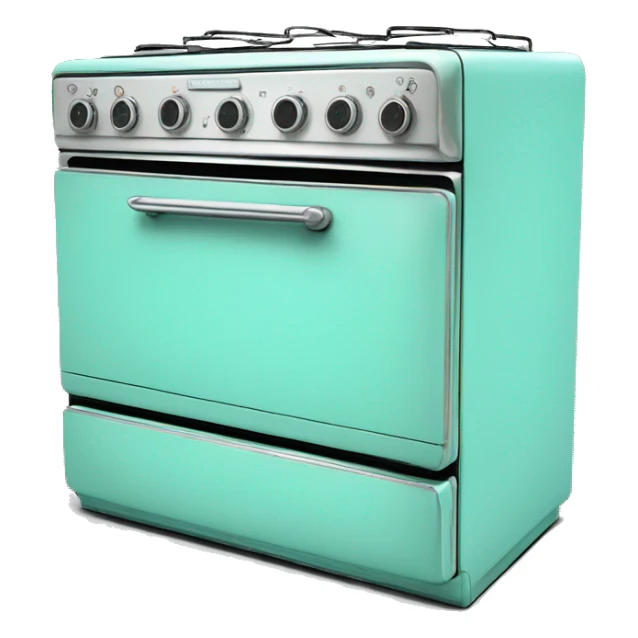 Realistic tiffany blue vintage oven sticker