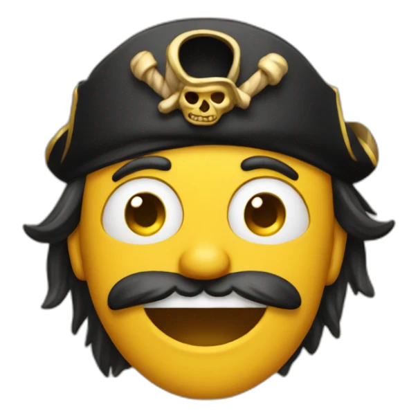 a pirate man's face with Tears of Joy sticker