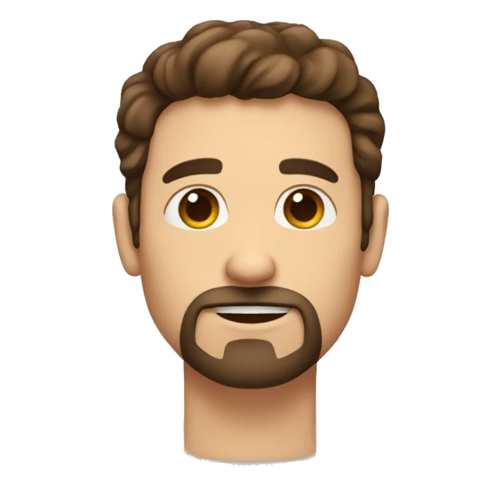 a man with brown hair and eyes, who has a goatee. making a heart with both hands sticker