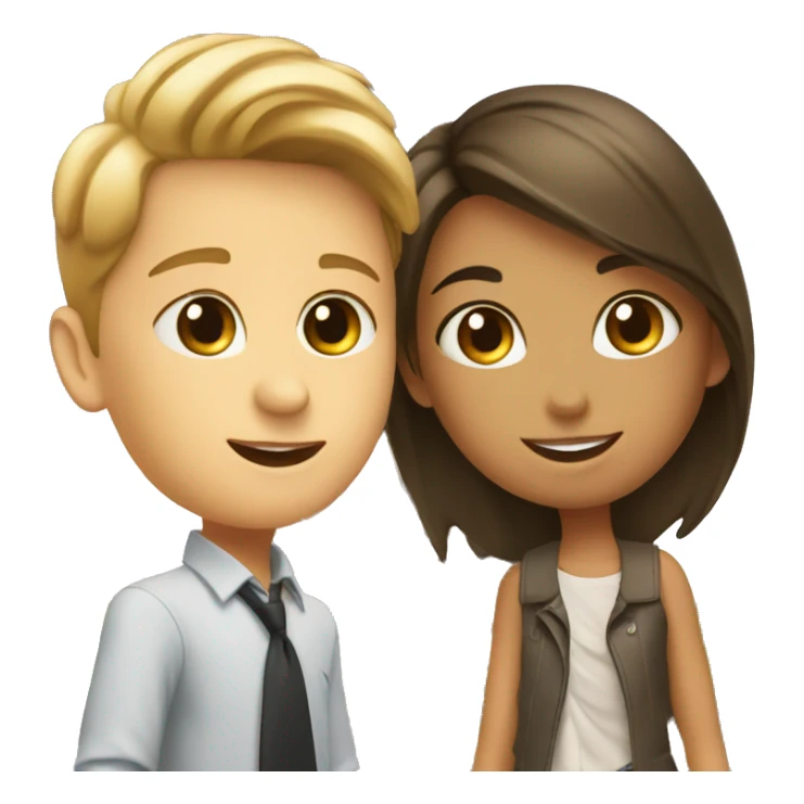 Girl and boy in front of eiffel tower sticker