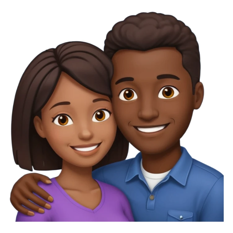 black man and woman embracing sticker