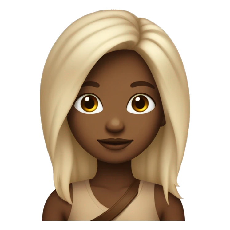 menina com cabelo no ombro e marrom olhos marrom pele bege sticker