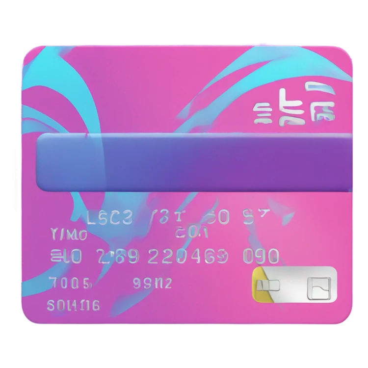 Vaporwave color themed credit card emoji sticker