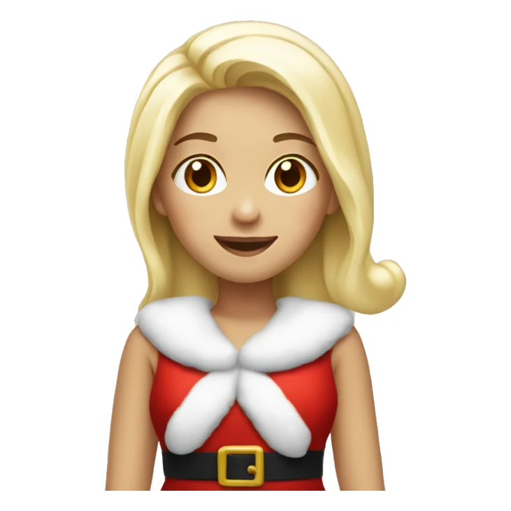 White blond girl as santa claus sticker