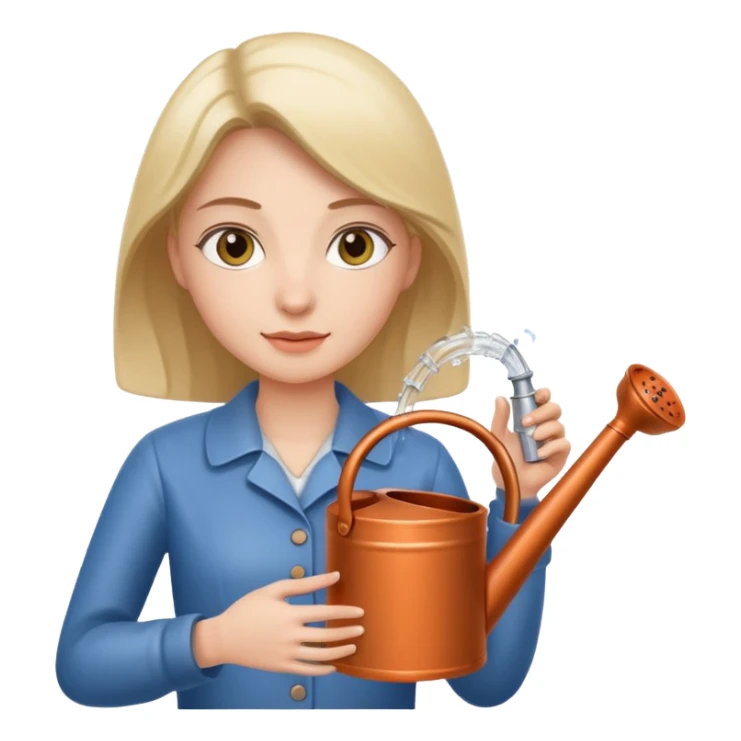 woman with watering pot sticker