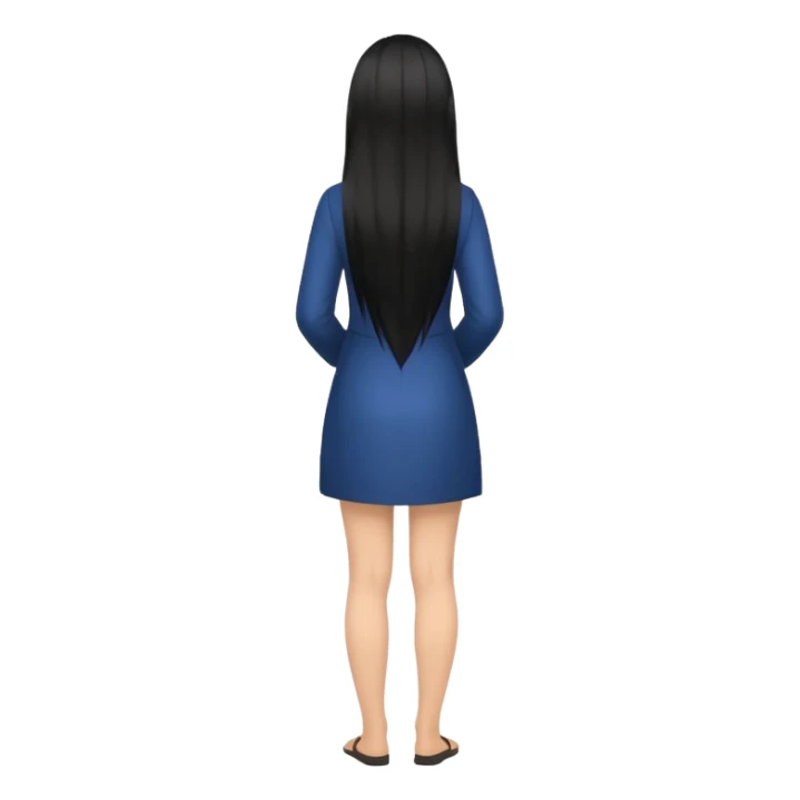 anonymous asian female person standing view from the back sticker