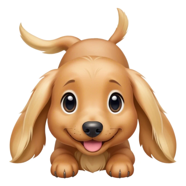 kawaii disney blonde long-haired daschund puppy playing happily sticker