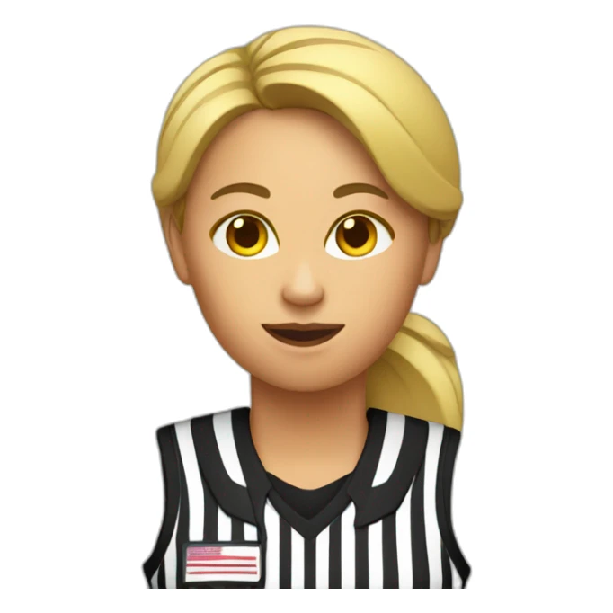 female basketball referee with whistle in hand sticker