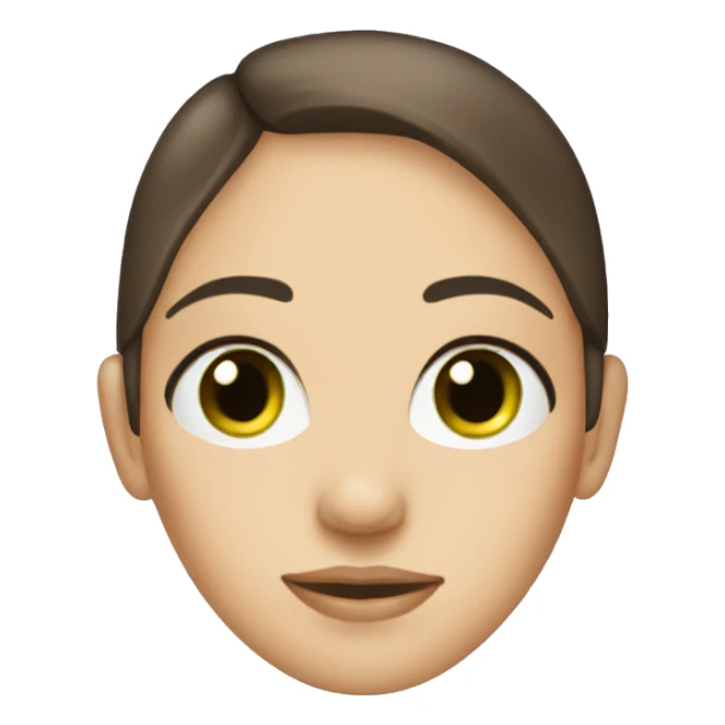 Caucasian woman, dark brown hair, green eyes sticker