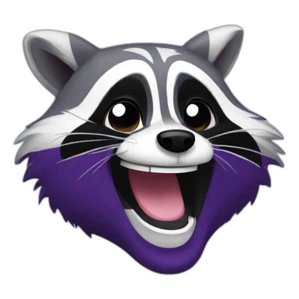 violet raccoon is laughing sticker