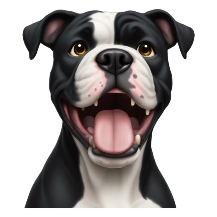 All black color American bulldog with large underbite  sticker