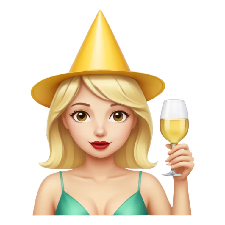 Blonde birthday girl drinking Chardonnay sticker