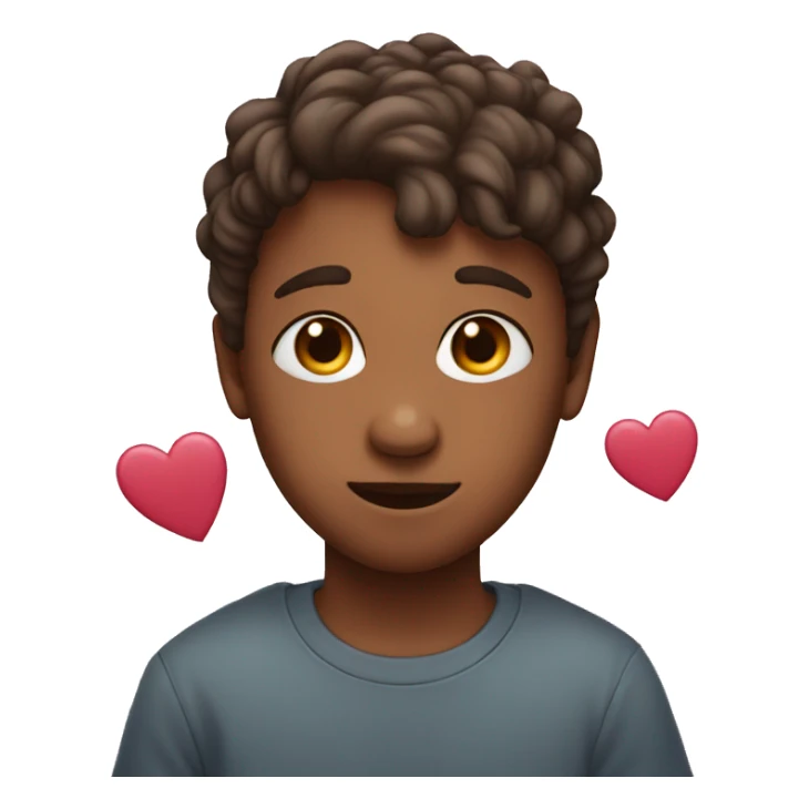 The head of a boy with hearts in his eyes  sticker
