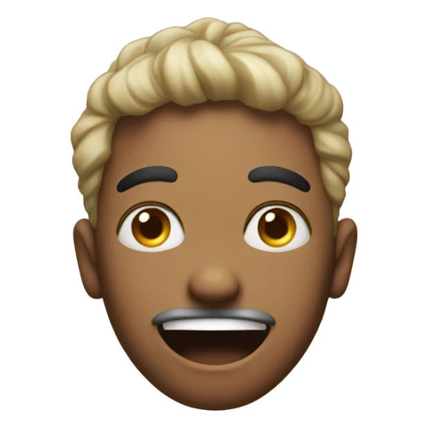 Silly face emoji with peace sign  sticker