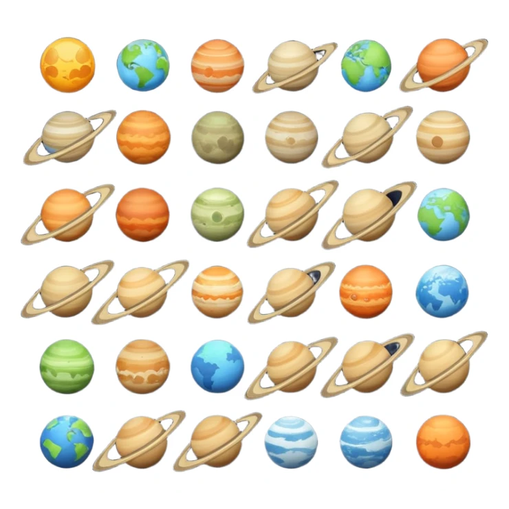 12 planets emojis I need a line for each planet mercury sticker
