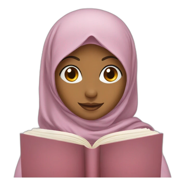Hijabis girl with heart in book sticker