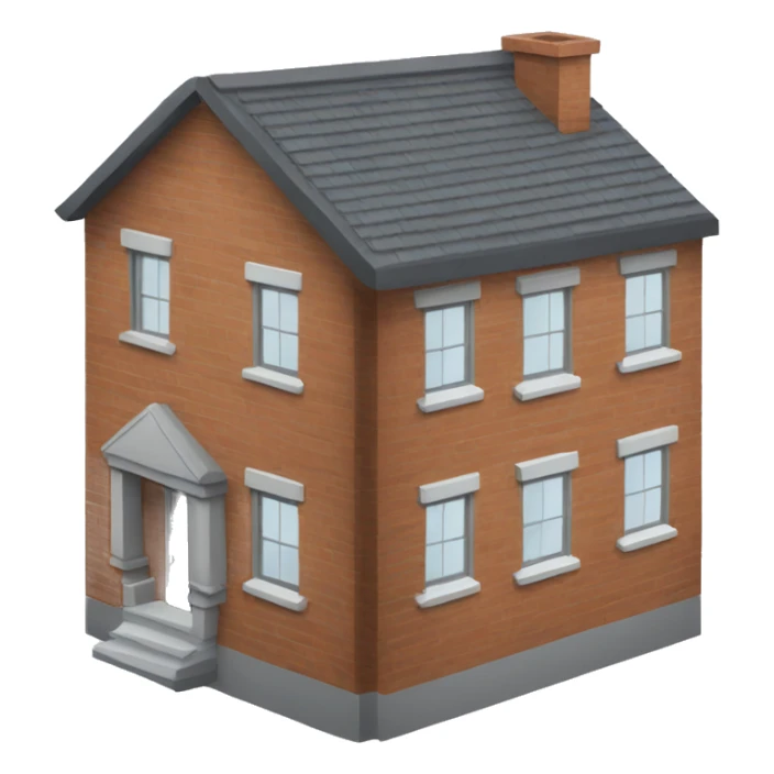 house made of bricks, with dark grey windows and grey flat roof sticker