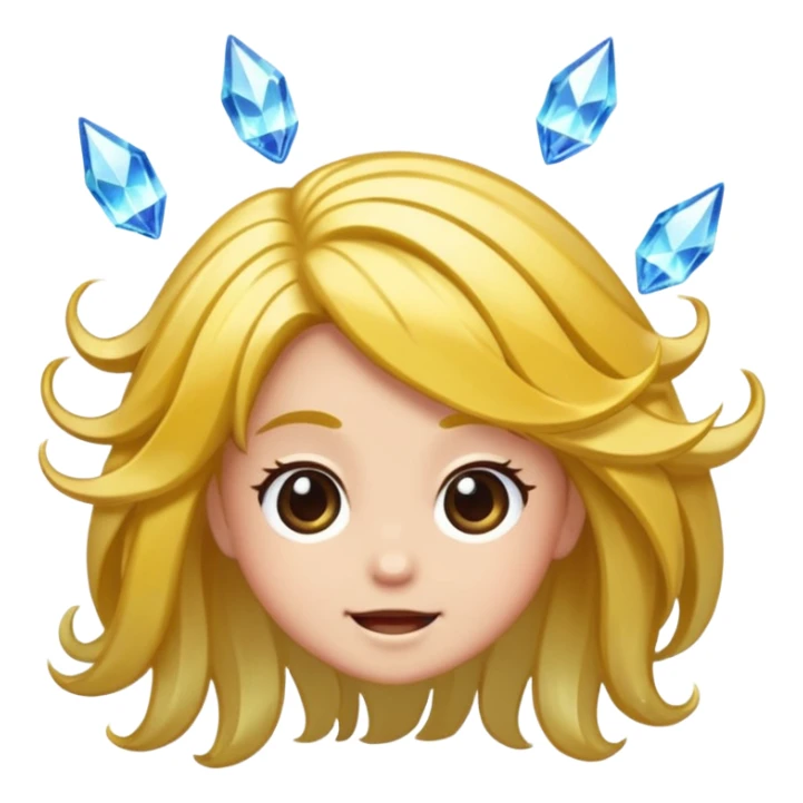 crystal forest character hair flip with sparkle trail sticker