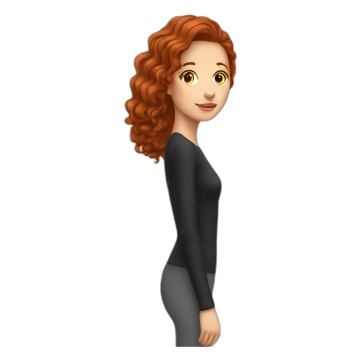 woman red/brown hair long watch on side sticker