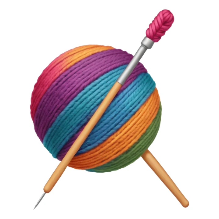 ball of wool with a knitting needle through it sticker