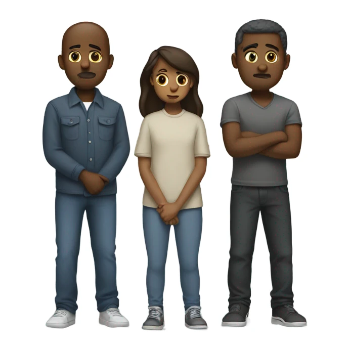 Group of sad people  standing sticker