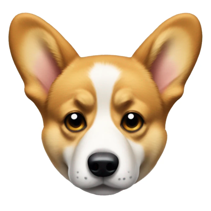 Sad Welsh corgi with droopy ears and a frown, looking heartbroken and down more realistic  sticker