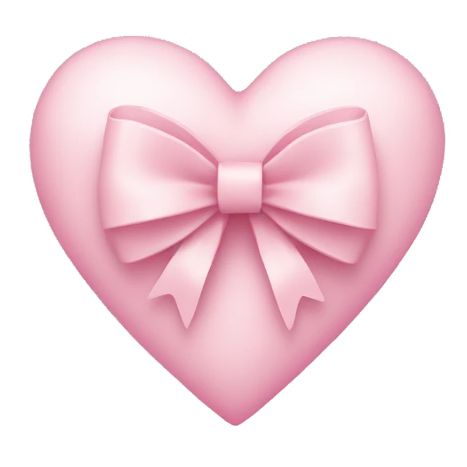 light pink heart with bow sticker