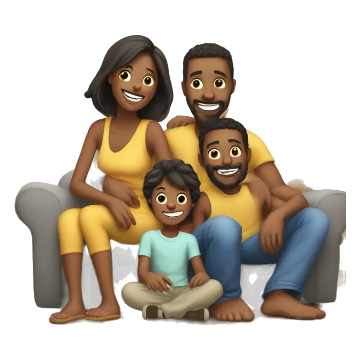 happy family indoors moments sticker