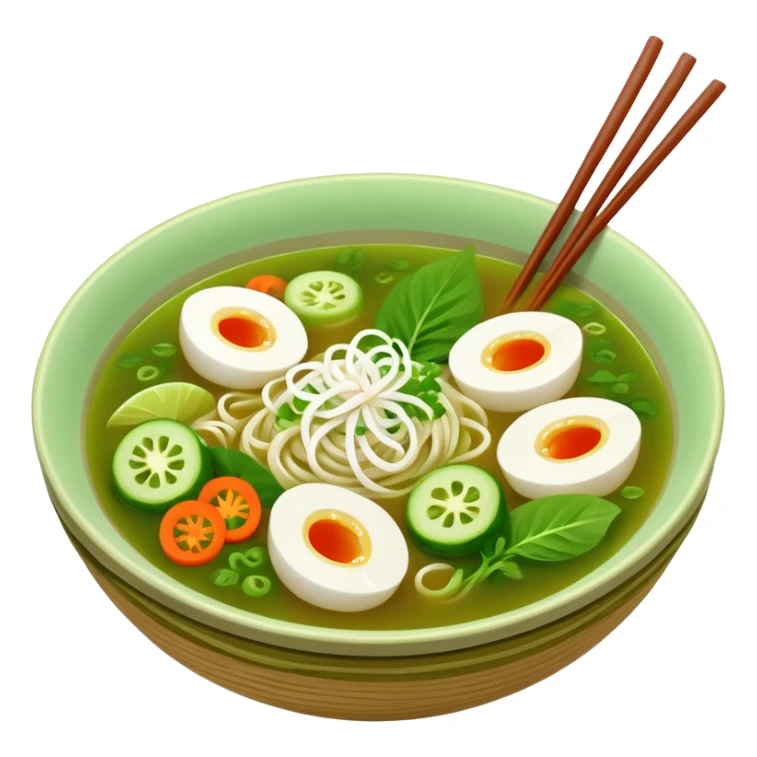 Khmer Noodle Num Banh Jok green broth with no meat or eggs sticker
