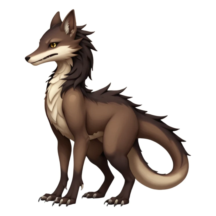 Brown and beige badass elegant wild beautiful natural cute badass epic anthro modern sergal-vernid-creature, full body, dark-brown-black-gradient pretty hair, outside, modern, aesthetic, art by LiLaiRa, art by art by Falvie sticker