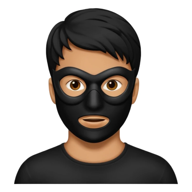 a man with a black mask on his full face  sticker