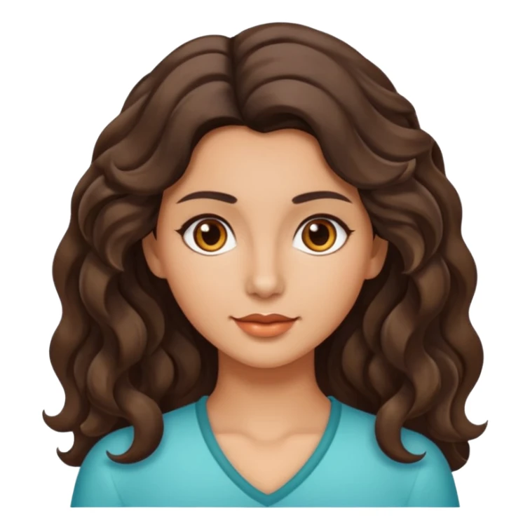 Morena com cabelo ondulado nas pontas  e de pele um pouco bronzeada sticker