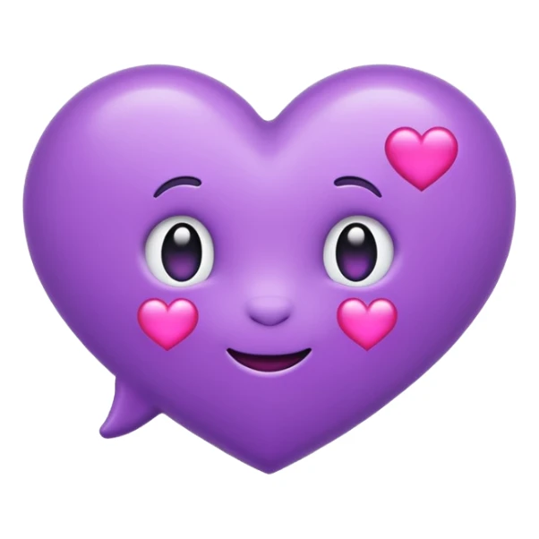 chat bubble emoji with a purple heart inside of it sticker