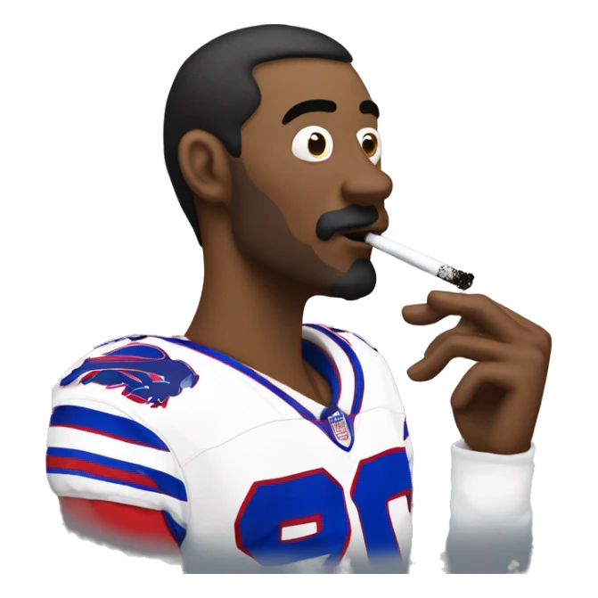 Buffalo bills fan smoking cigarette sticker