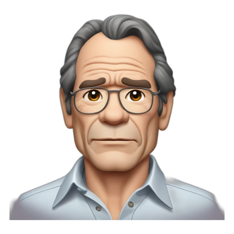actor tommy lee jones cartoon wearing shirt sticker