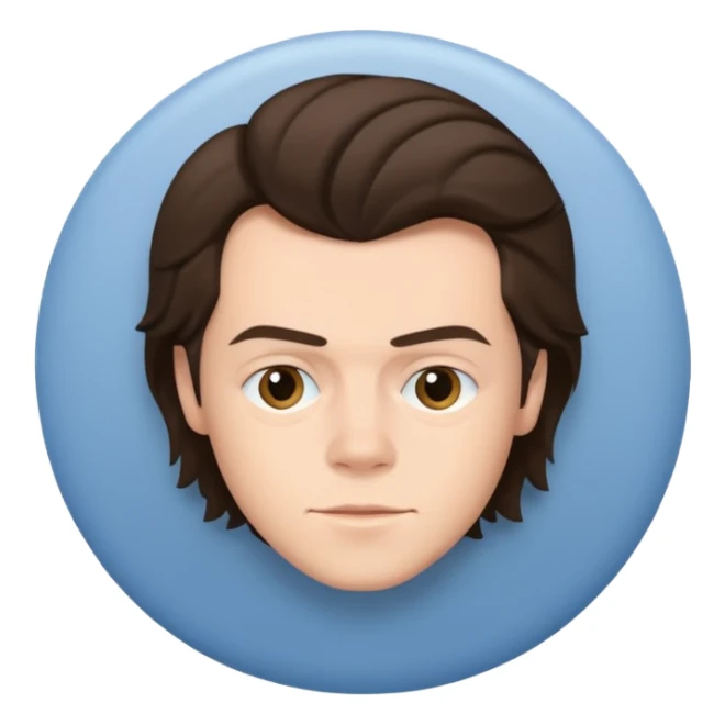 une personne joli, aqui ressemble a harry styles de 3 quart  dans un rond  sticker