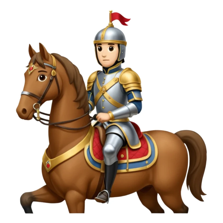 Emoticone Chevalier en armure sur cheval sticker