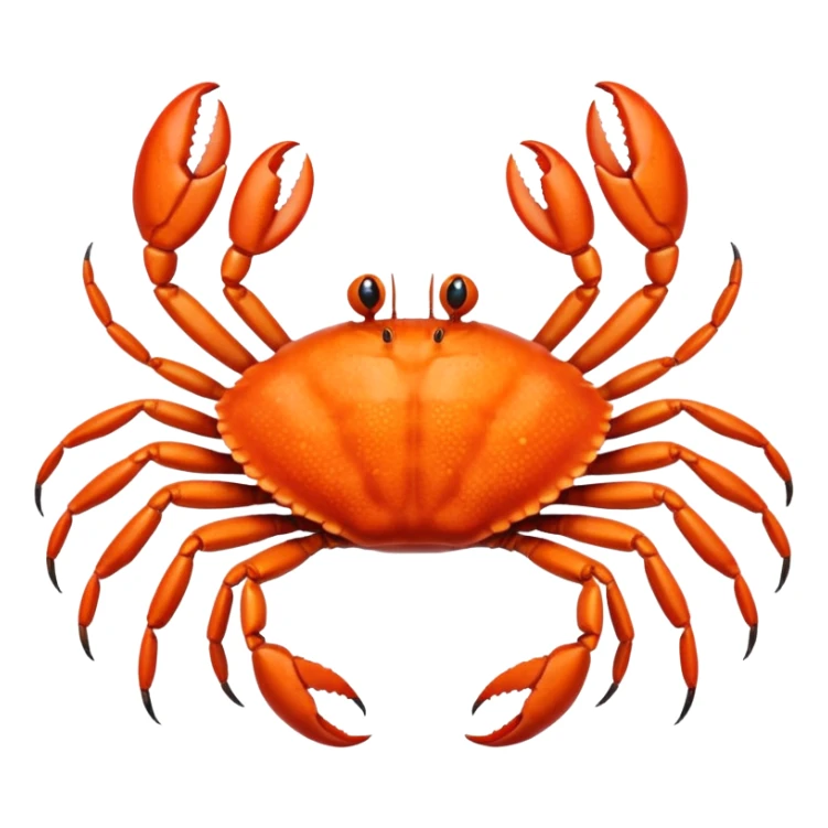 A live crab with eight legs and two pincers sticker