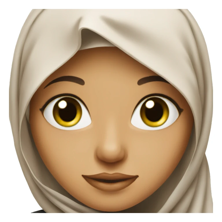 Beautiful lady with green eyes and wearing a hijab sticker
