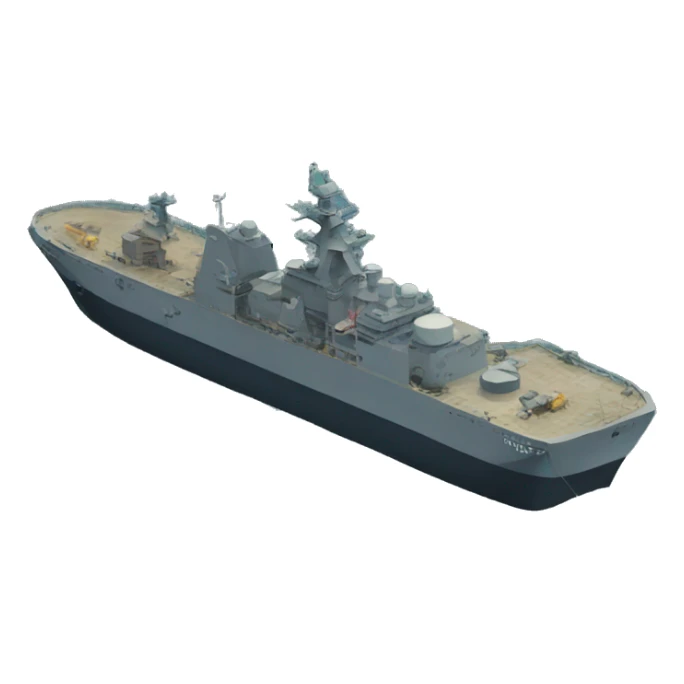 A military port in the ocean sticker